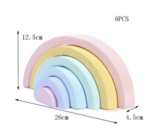 Load image into Gallery viewer, 6Pcs Rainbow Décor -  Pastel Wooden Blocks

